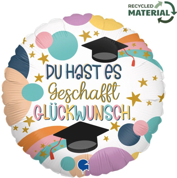 Folienballon - Du hast es geschafft! - ø 46cm